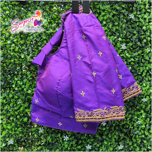 Machine work designer Readymade blouse purple color
