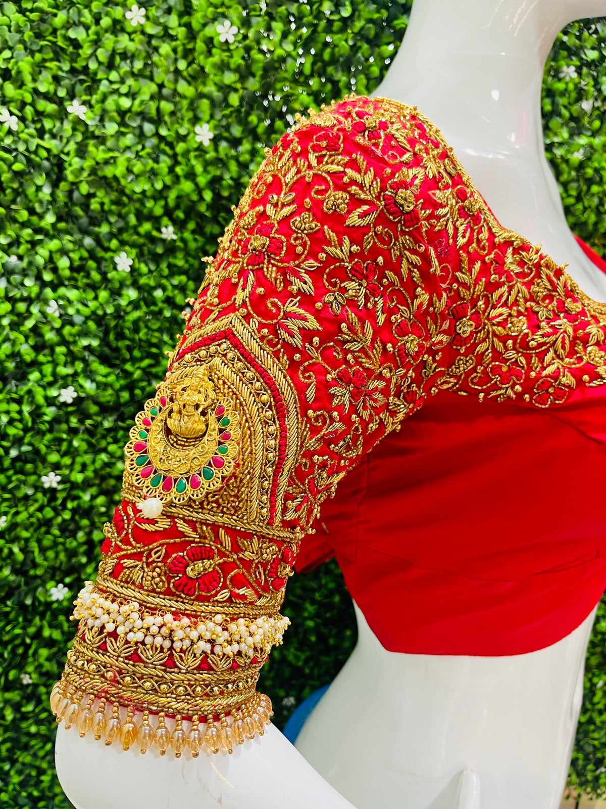 Bridal Handwork blouse Red colour
