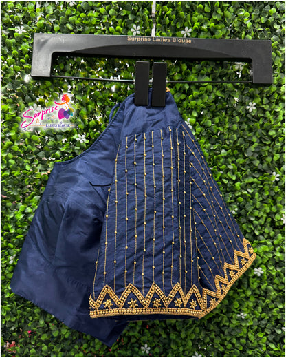 Designer handwork Ari work blouse Navy Blue color