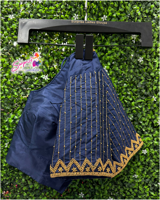 Designer handwork Ari work blouse Navy Blue color
