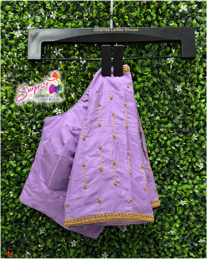 Designer handwork Ari work blouse lavender color