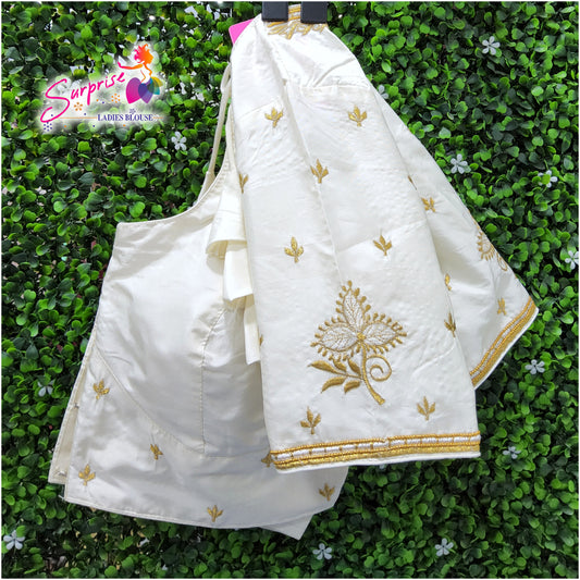 Machine work designer Readymade blouse cream / off white color