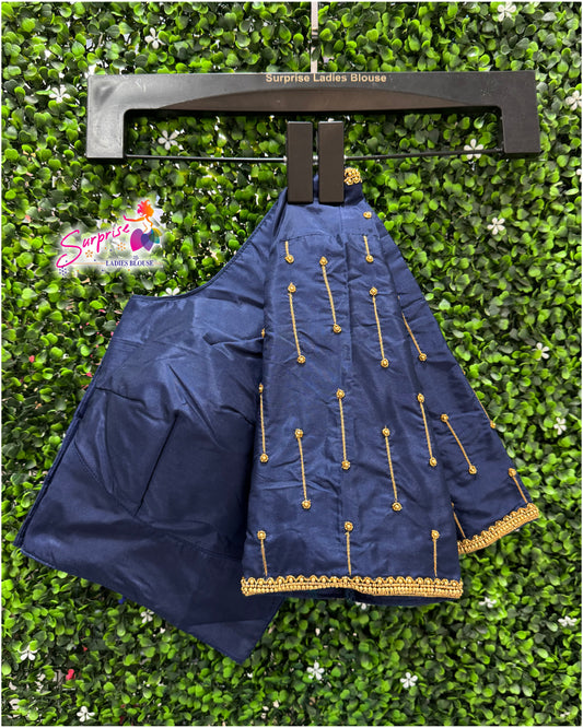 Designer handwork Ari work blouse navy blue color