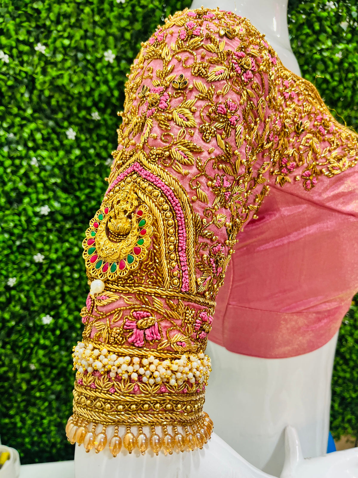 Bridal Handwork blouse pink colour