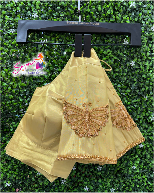 Designer handwork Ari work blouse Cream color