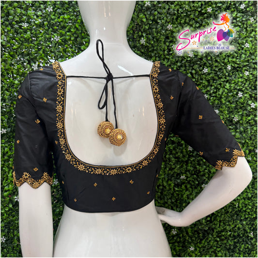 Handwork designer Ari work blouse  black color