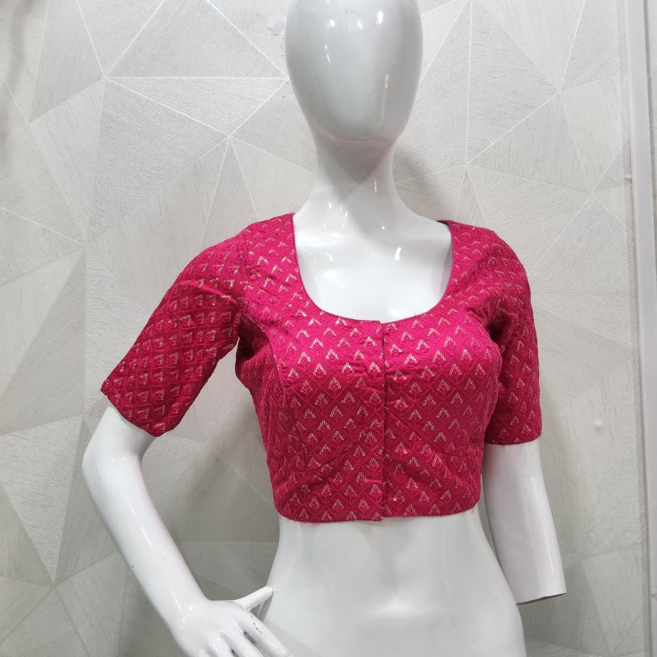 Golden zari butti work blouse