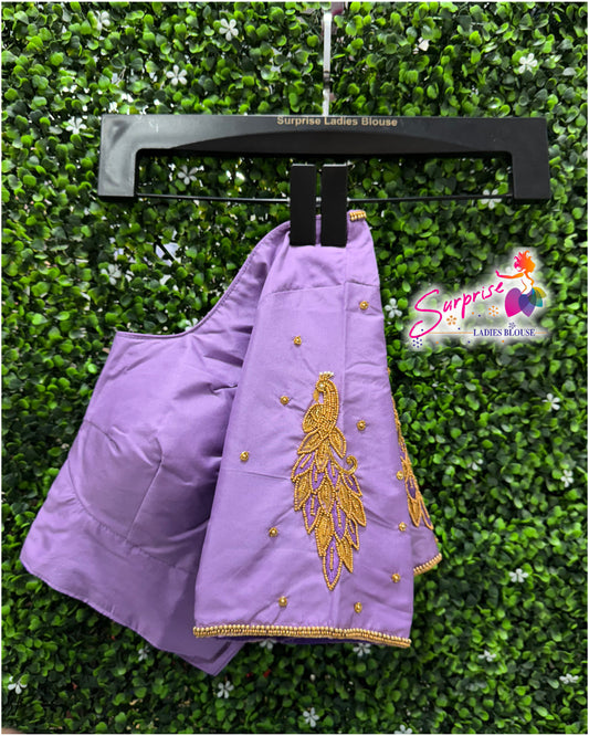 Designer handwork Ari work blouse Lavender color
