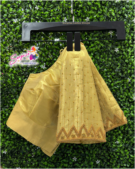 Designer handwork Ari work blouse Gold color