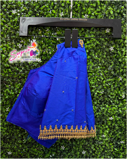 Designer handwork Ari work blouse Blue color
