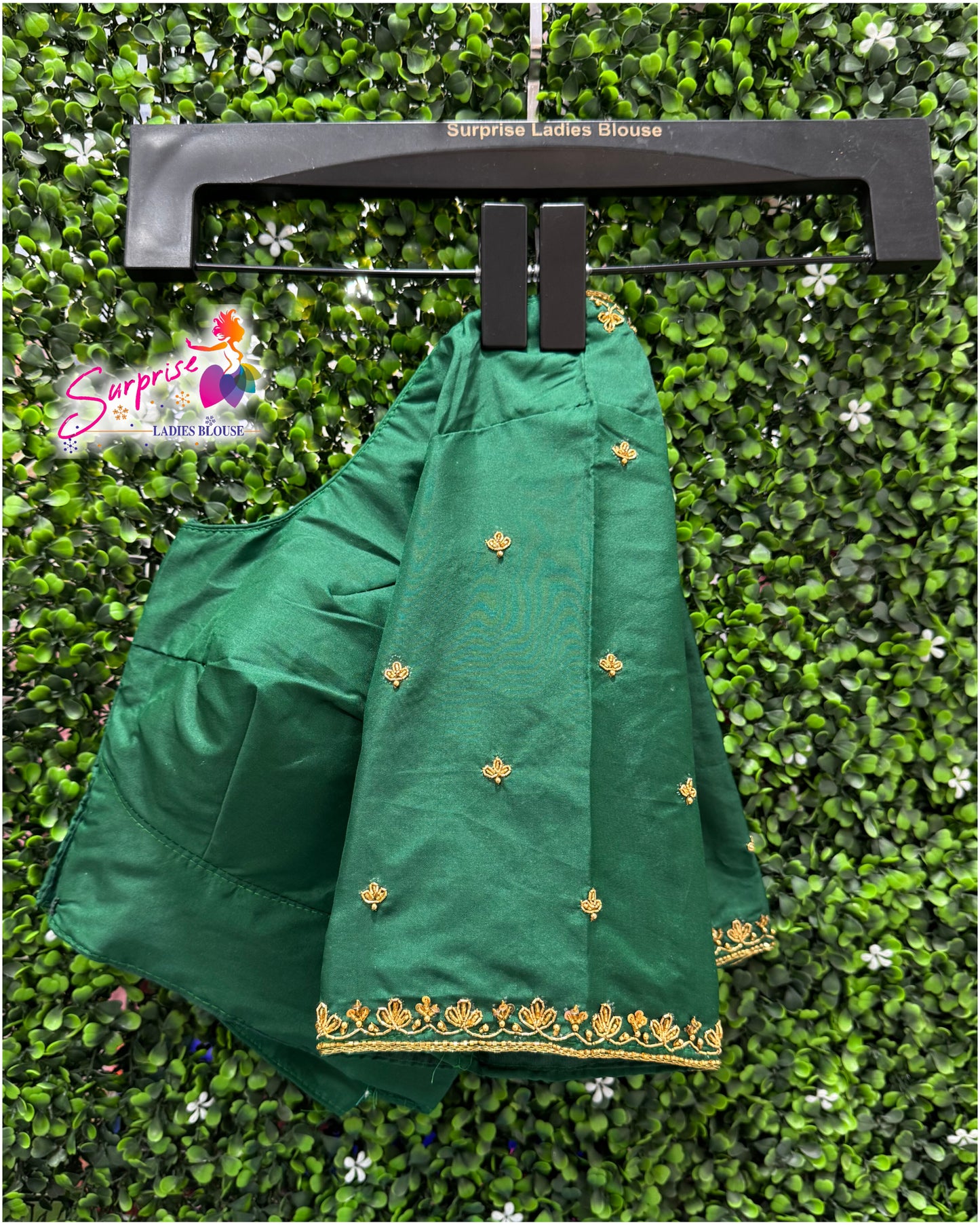 Handwork designer Ari work blouse  green color