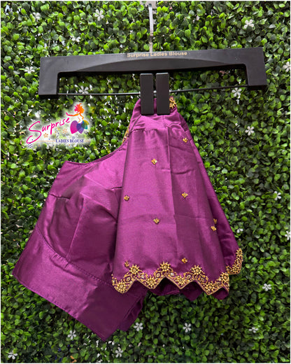 Handwork designer Ari work blouse  purple color