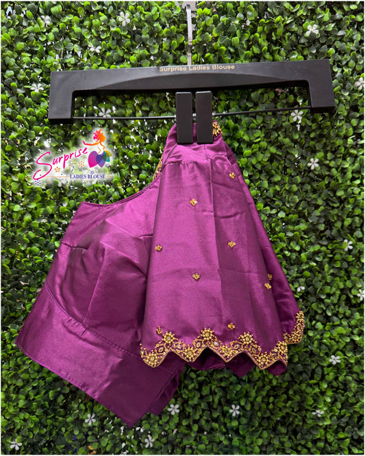 Handwork designer Ari work blouse  purple color
