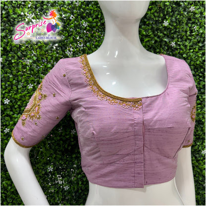 Designer handwork Ari work blouse Lavender color