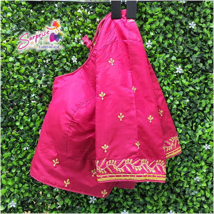 Machine work designer Readymade blouse pink color