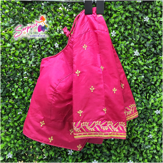 Machine work designer Readymade blouse pink color