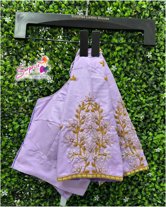 Designer handwork Ari work blouse Lavender color