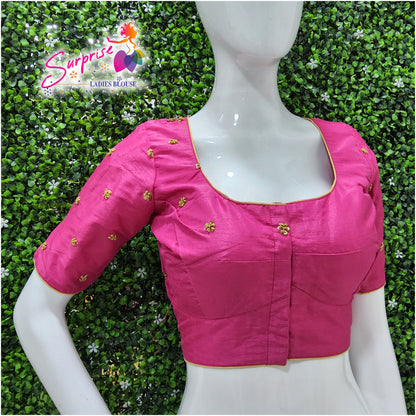 Simple handwork  readymade blouse  pink color