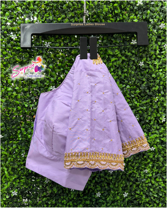 Designer handwork Ari work blouse Lavender color