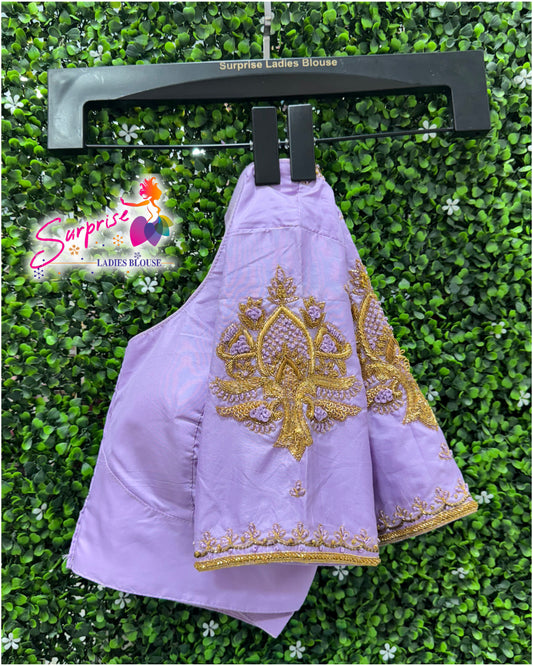 Designer handwork Ari work blouse Lavender color