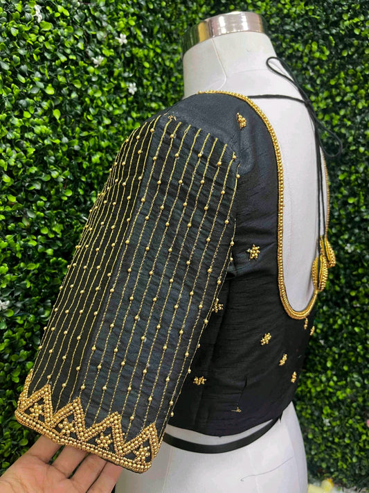 Simple Handwork Blouse black