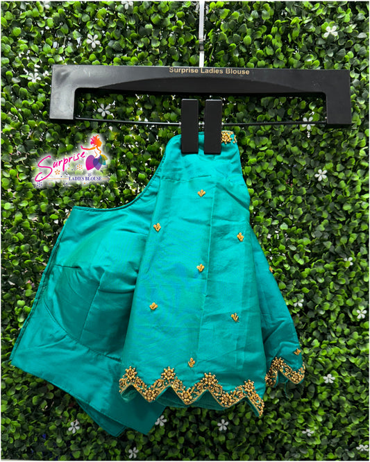 Handwork designer Ari work blouse  green color