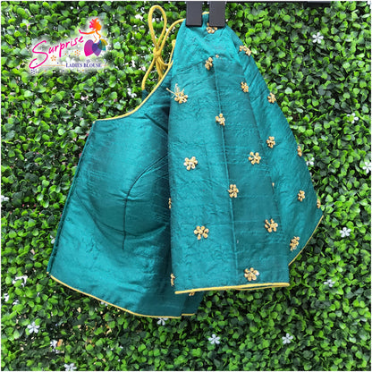 Simple handwork  readymade blouse  Green color