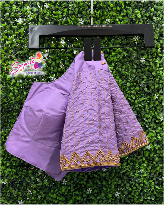 Designer handwork Ari work blouse Lavender color