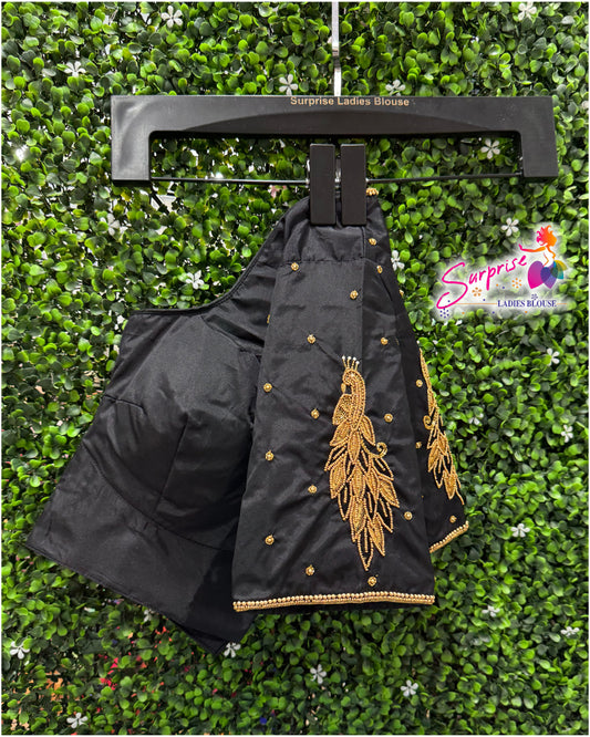 Designer handwork Ari work blouse Black color