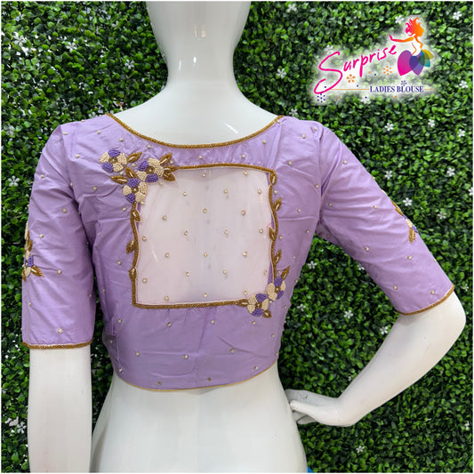 Designer handwork Ari work blouse Lavender color