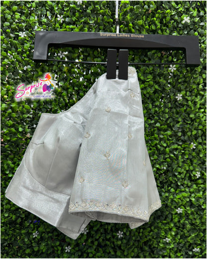 Handwork designer Ari work blouse  silver color