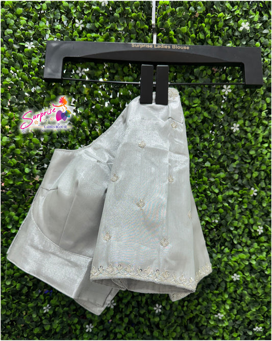 Handwork designer Ari work blouse  silver color