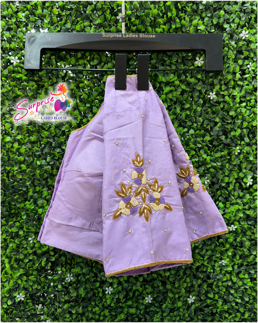 Designer handwork Ari work blouse Lavender color