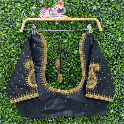 Handwork designer readymade blouse  black color