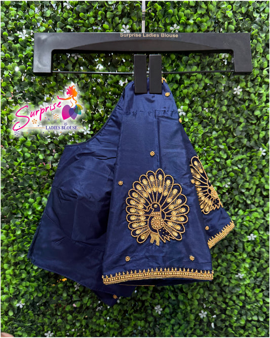 Designer handwork Ari work blouse Navy Blue color