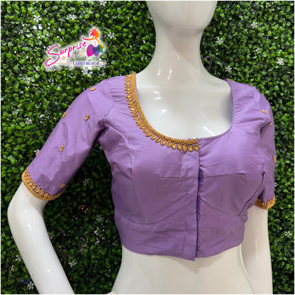 Designer handwork Ari work blouse Lavender color