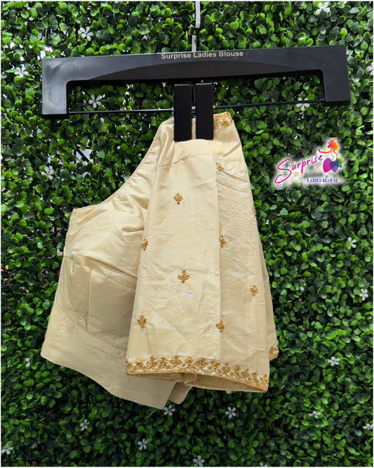 Handwork designer Ari work blouse  cream color
