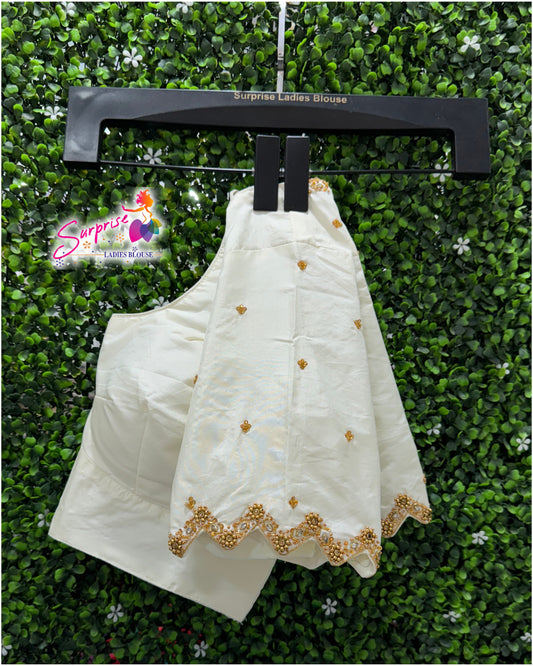 Handwork designer Ari work blouse  cream / off white color