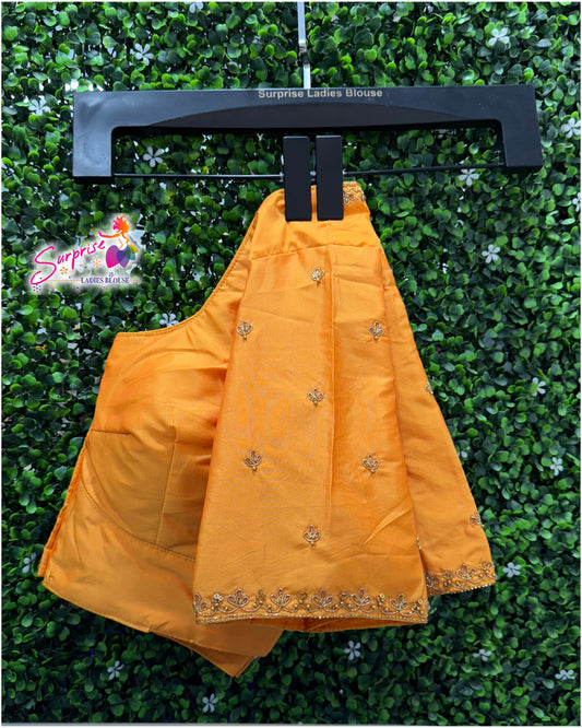 Handwork designer Ari work blouse  yellow mustard color