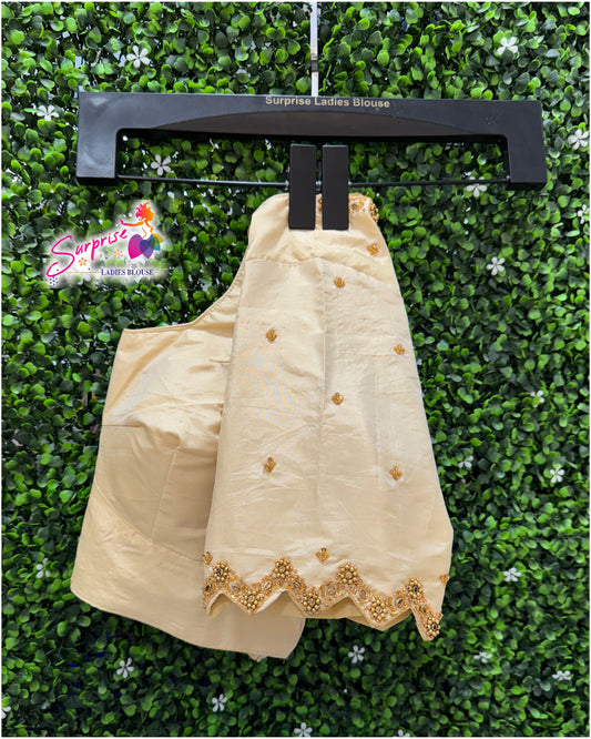 Handwork designer Ari work blouse  cream color