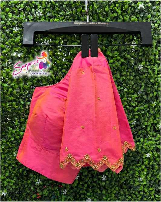 Handwork designer Ari work blouse  pink color