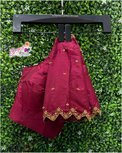 Handwork designer Ari work blouse  maroon color
