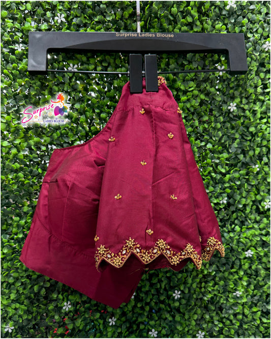 Handwork designer Ari work blouse  maroon color