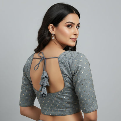 Mirror work fancy blouse