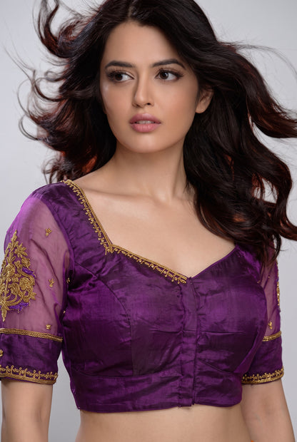 Royal Purple handwork Designer blouse