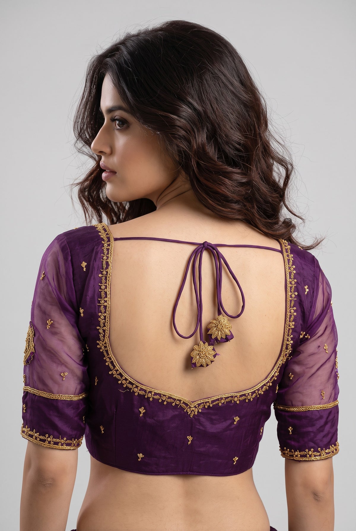 Royal Purple handwork Designer blouse