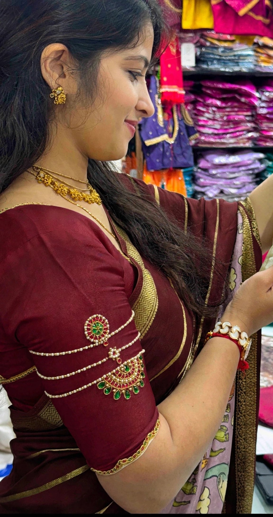 Designer jewellery pattern Handwork Blouse