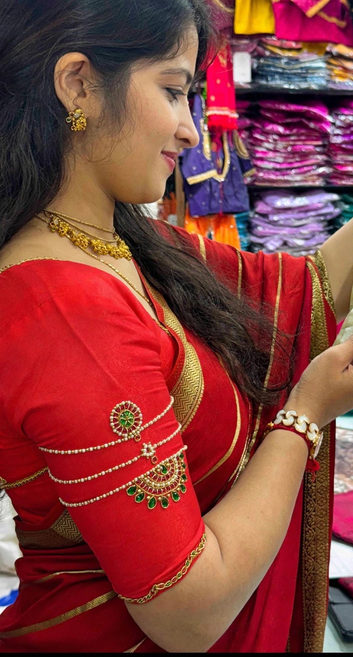 Designer jewellery pattern Handwork Blouse