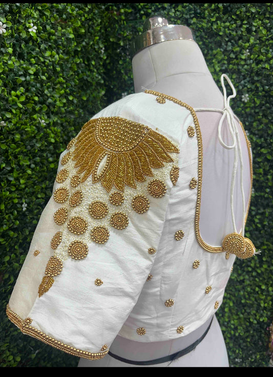 Designer Handwork Blouse off-white /Cream
