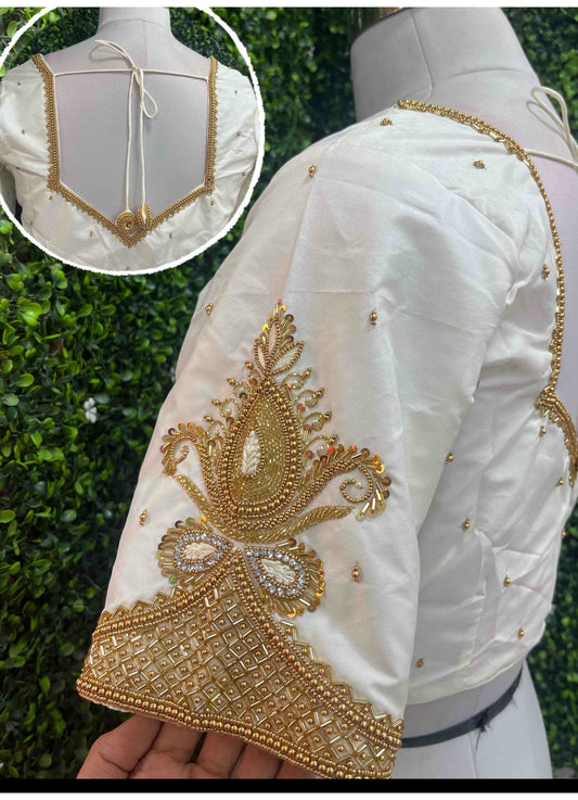 Designer Handwork Blouse off-white /Cream